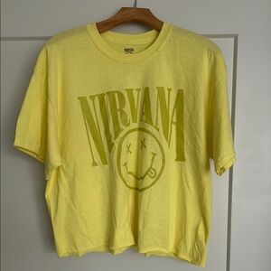 NIRVANA YELLOW COTTON T-SHIRT TOP SIZE L NWOT